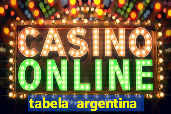 tabela argentina torneo betano